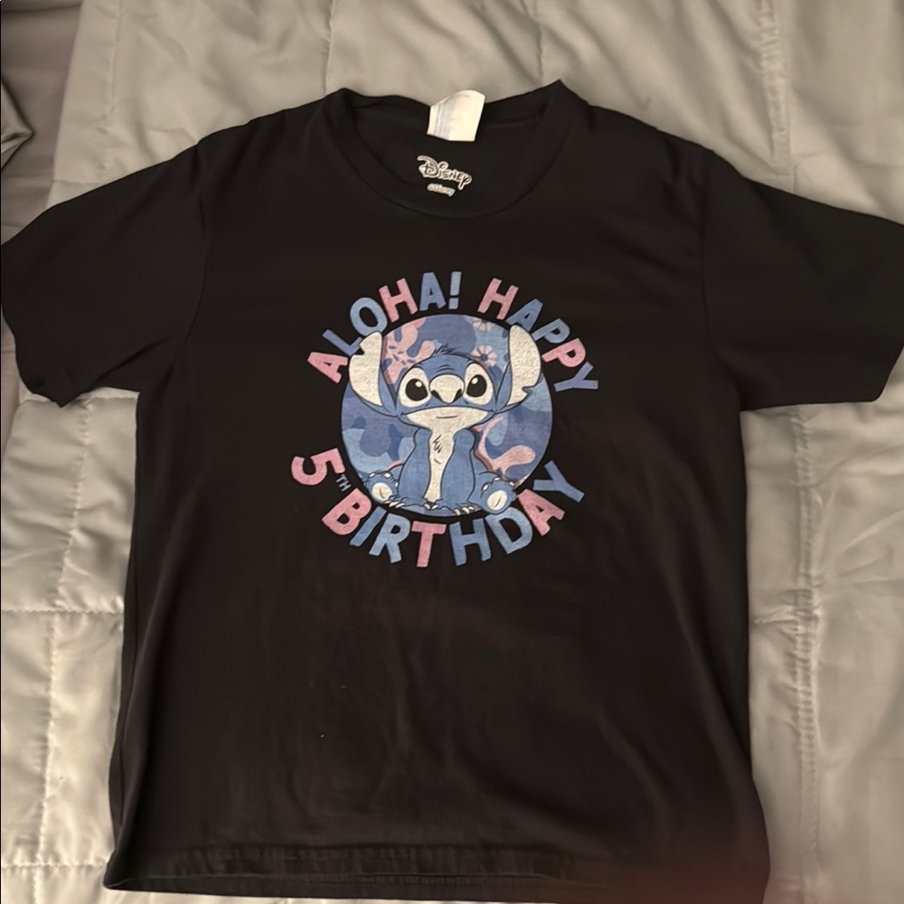 Disney’s Stich Black Kids 5th Birthday T-Shirt